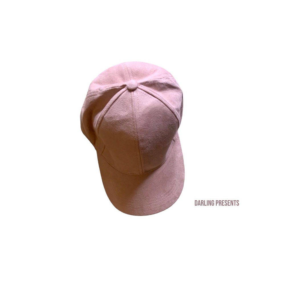 Suede Snap Back Baseball Cap Women Color Light Pink Size OS